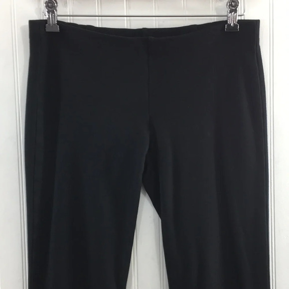 Eileen Fisher Black Ponte Knit Straight Slim Pants Womens 4 Minimalist - Picture 2 of 8